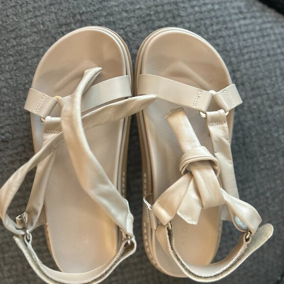 ALOHA SANDALS - Tied Together Stone & Beige - Size 38 / 7.5 US - NEVER WORN - Picture 6 of 8